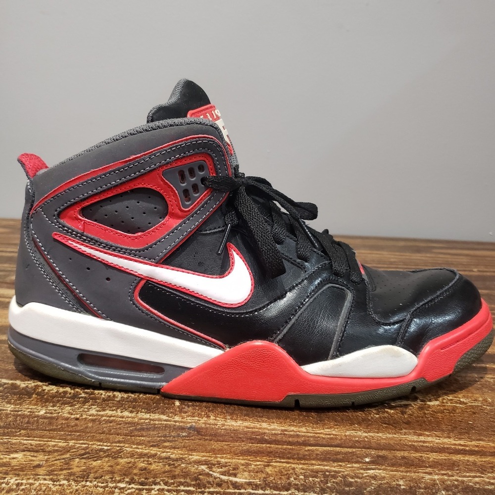 Nike Air Flight Falcon Mens Size 11 Black Red Good 397204-016 Basketball Shoes